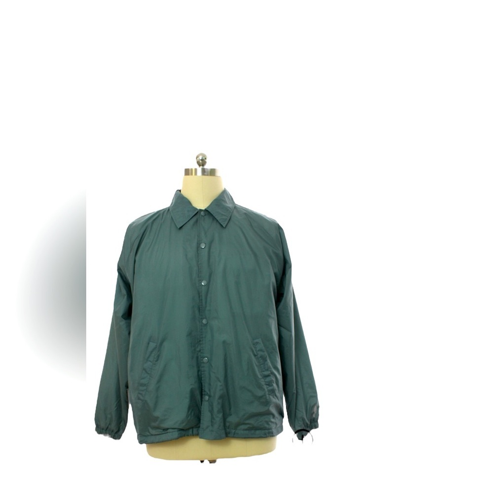 1990's Haband Mens Windbreaker Snap Front Jacket Green Sz. Small